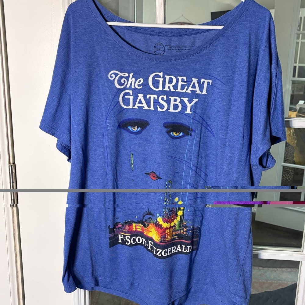 The Great Gatsby F. Scott Fitzgerald Literary Graphic Tee 3XL Bookish Academia